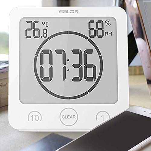 【送料無料】 防水時計 デジタル温湿度計 シャワー時計 大画面 液晶 吸盤 壁掛け スタンド 置き時計 防水クロック 温度計 湿度計 防滴 防水時計 デジタル 温湿度計 防水LCD大画面 シャワー時計