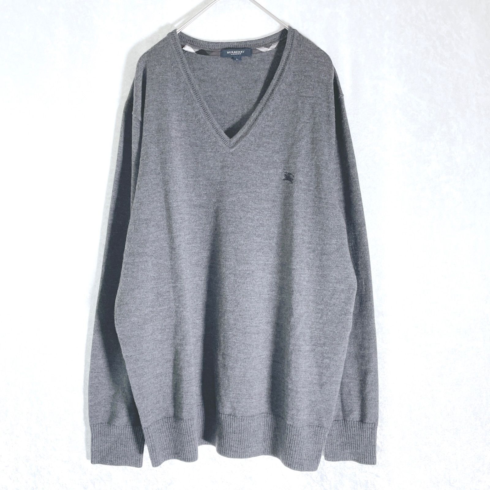 BURBERRY LONDON バーバリーロンドン ニット(L) Vネック セーター 毛