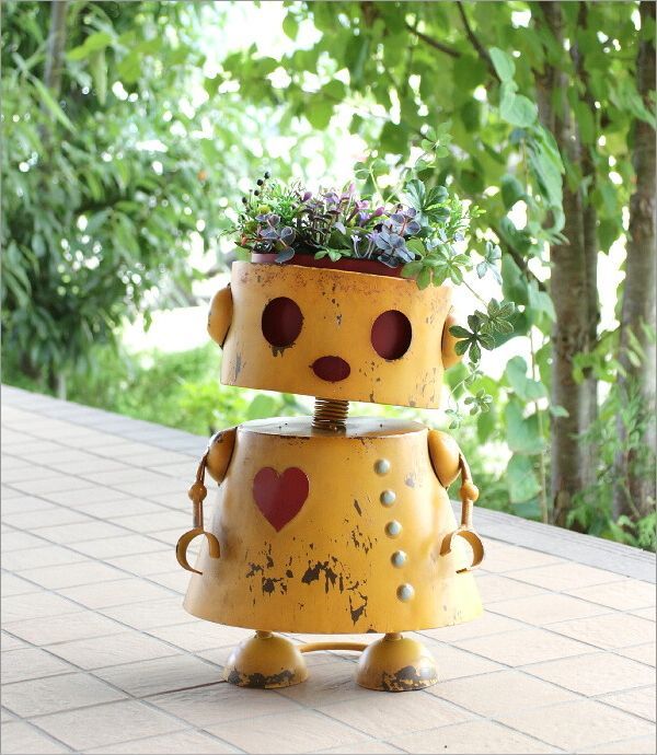 おしゃれで可愛い木製ロボットNo.65インテリアや観葉植物と 雑貨　ガーデン おしゃれで可愛い木製ロボットNo.65インテリアや観葉植物と 雑貨