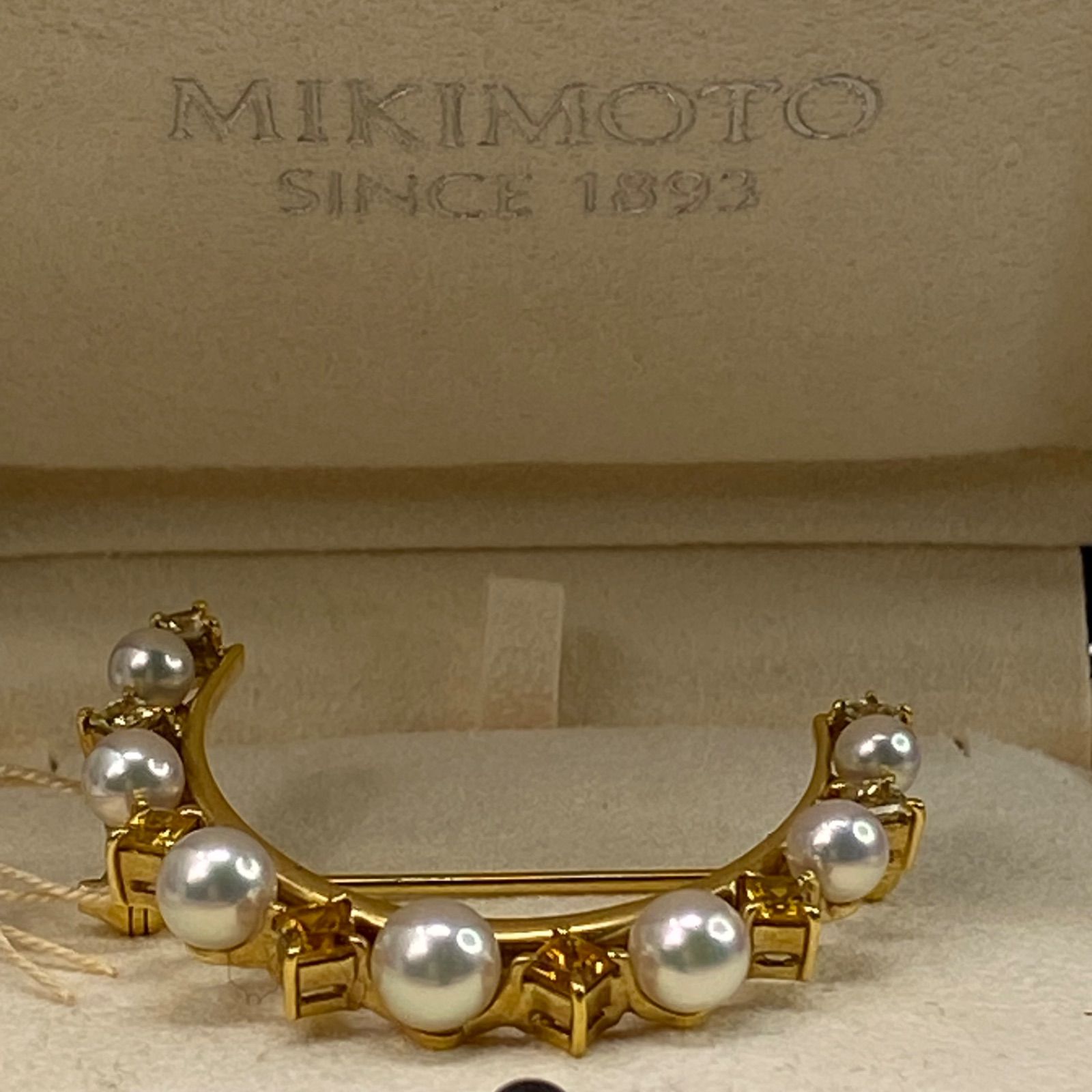 mikimoto ミキモト 御木本 used k18YG 18金 AU750 天然シトリン 養殖 