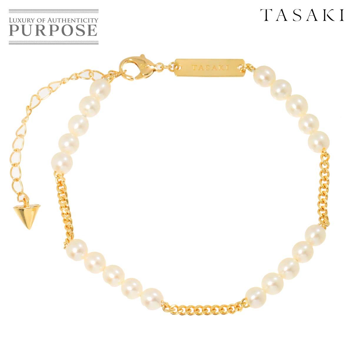 田崎真珠(TASAKI) パールステーションブレスレット K18イエローゴールド(K18YG) 真珠 チャームブレスレット ゴールド | eLADY  Globazone