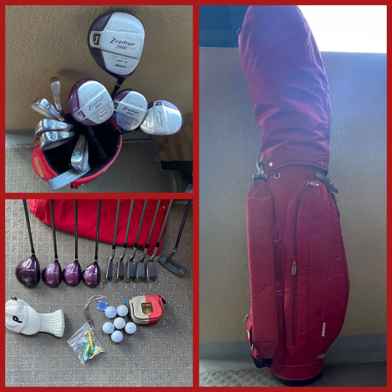 送料込み・レディースセット(ミズノ) 、ウッド4本付き10本セットは