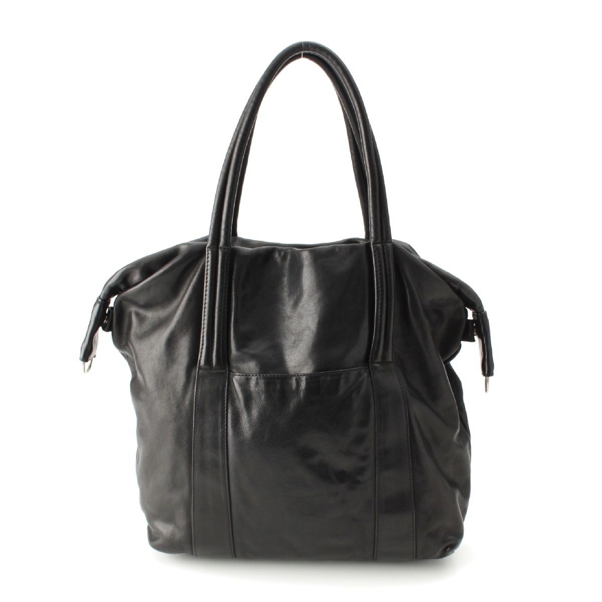 マルタンマルジェラレザーグレーと黒のトートバッグ