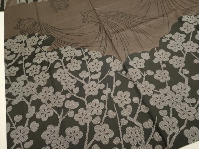 平和屋着物○本場大島紬 訪問着 松竹梅 飛鶴 蓑亀 正絹 逸品 DAAV3471du