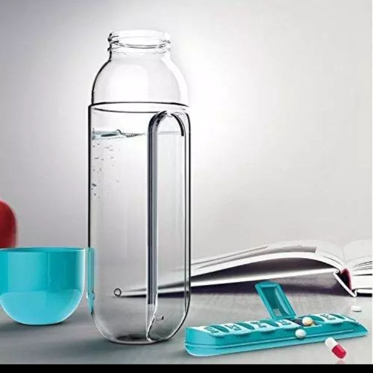 ピルケース付き 水筒 タンブラーウォーター ボトル 新品 水分 薬