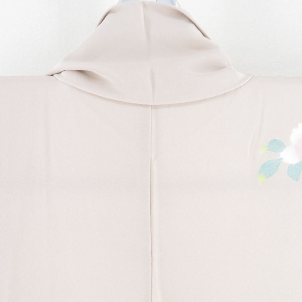 本加賀友禅 訪問着 河江真百美 枝花文様 灰薄紫色 作家物 落款入 正絹