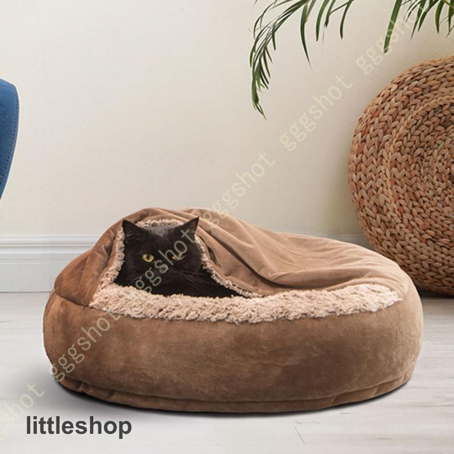 ドーム型 ペットベッド 犬 猫 ハウス ベッド マット ドームハウス 冬用 折りたたみ 猫ハウス 犬ハウス 室内 保温防寒 冬 ふわふわ 暖かい