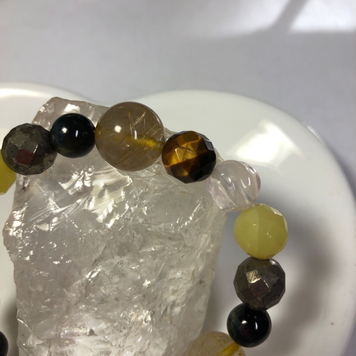 高品質 パープライト ブレスレット 約9.5mm  ② 楽天市場】高品質 ラブラドライト ブレスレット 11.5mm 19cm