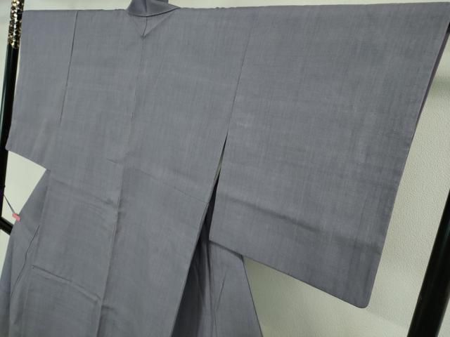 平和屋着物□極上 本場結城紬 重要無形文化財 色無地 鳩羽色 逸品