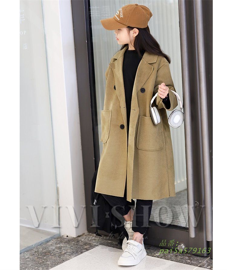  子供服女児用コート 秋物ウールコート ミディアムコート ダブルフェイスウール コート 秋冬親子お揃いアウターウェア pai 5 a 579163 ベビーサンダル ベビーシューズ