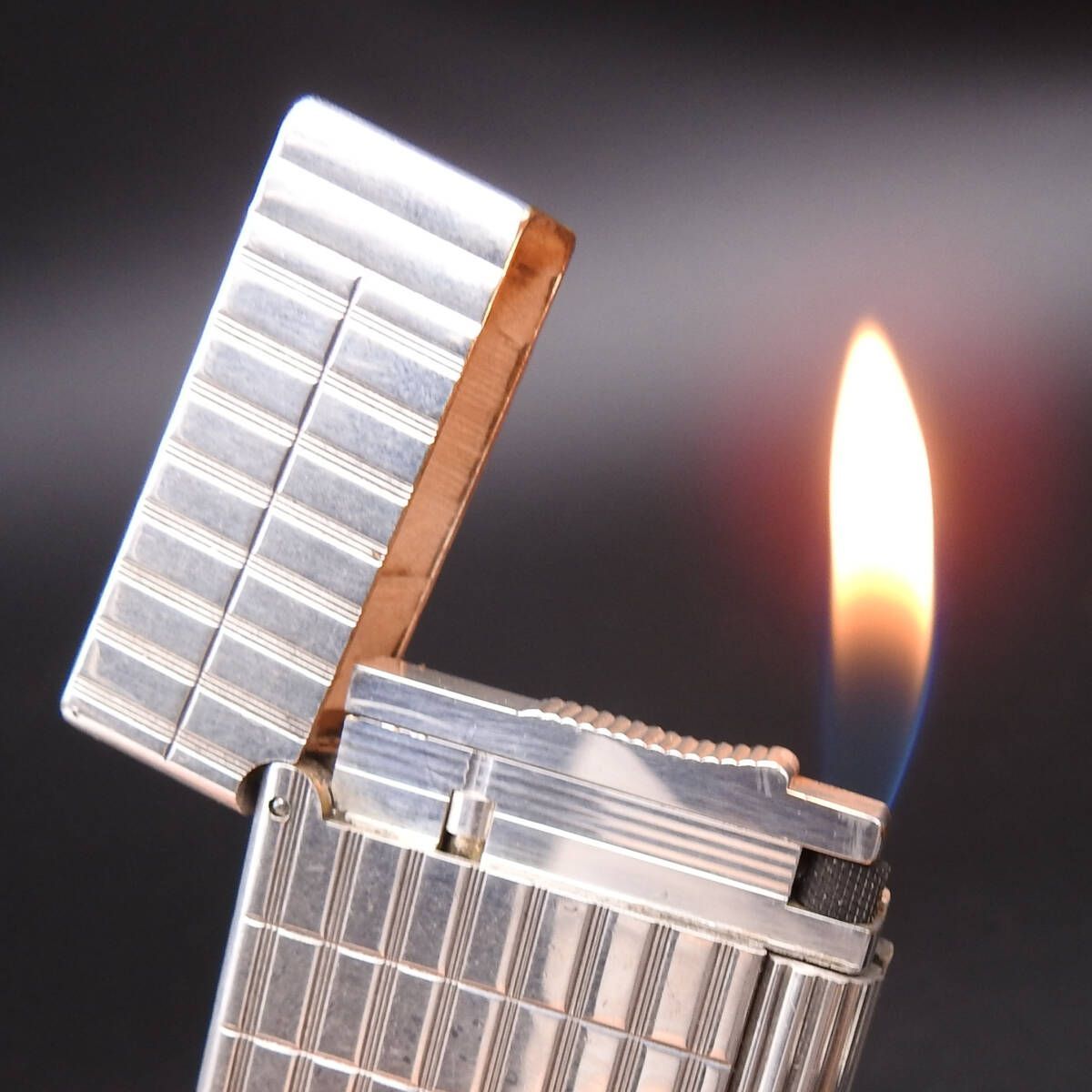 OH済み 快音キーン 着火 済み S.T Dupont エス テー デュポン ギャッツビー ガスライター シルバー 18138