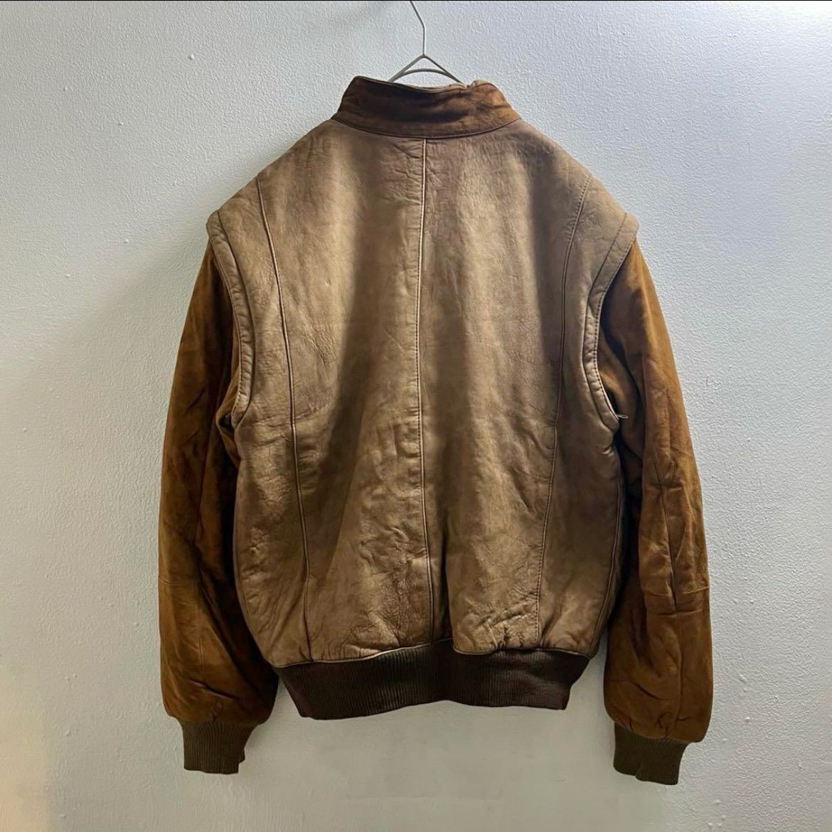 イタリア製 ヴィンテージ ヨーロッパ レザージャケット 80s ブルゾン