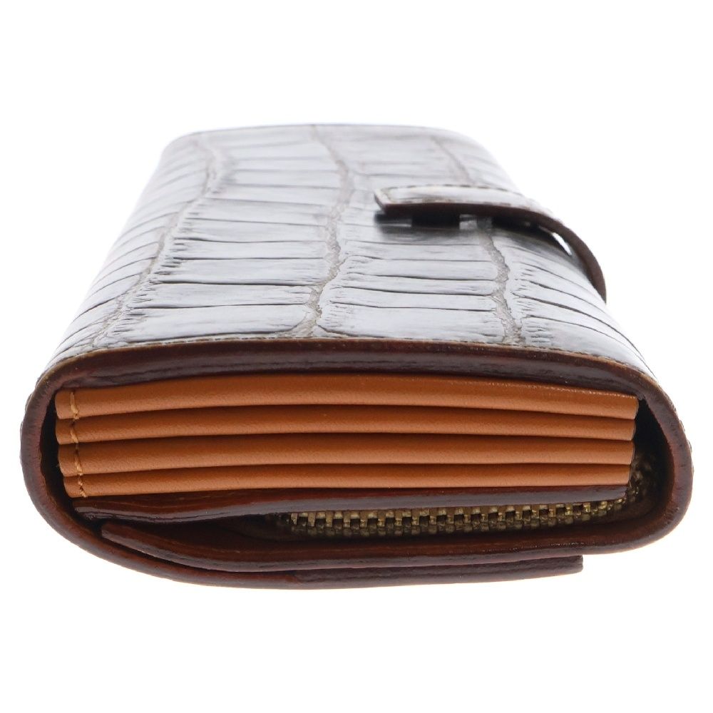 FELISI ラウンドジップ 長財布 クロコ型押し イタリア製 125 ブラウン