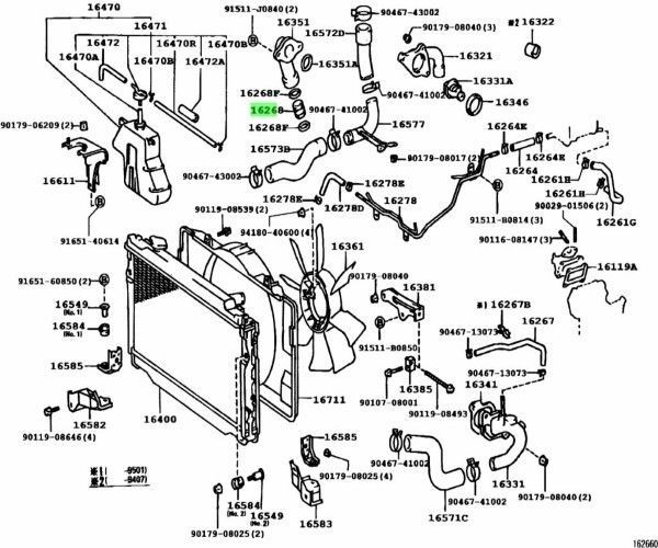 トヨタ ランドクルーザー ウォータバイパス パイプ NO.1 PIPE WATER BY-PASS 16268-17020 TOYOTA LEXUS Genuine JDM メーカー純正品