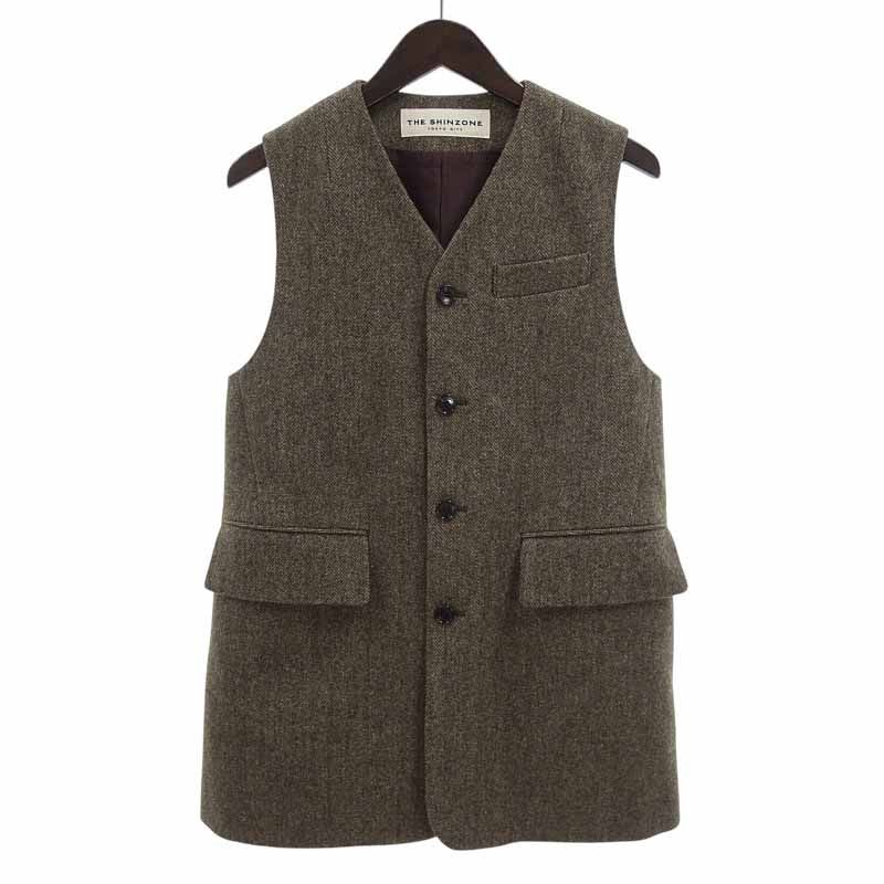 ザ シンゾーン|THE SHINZONE 23AW HERRINGBONE GILET ヘリンボーン ジレ ベスト ブラウン系 サイズ レディース36