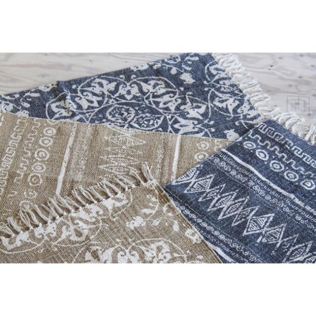 ラグ 【ネイビー】 コットン 無印良品 オーガニックコットンシェニール