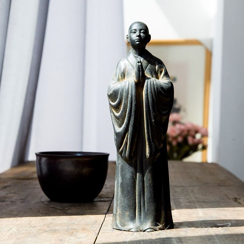 美品?新品未使用】阿弥陀如来 僧侶 菩薩 禅 仏像 置物