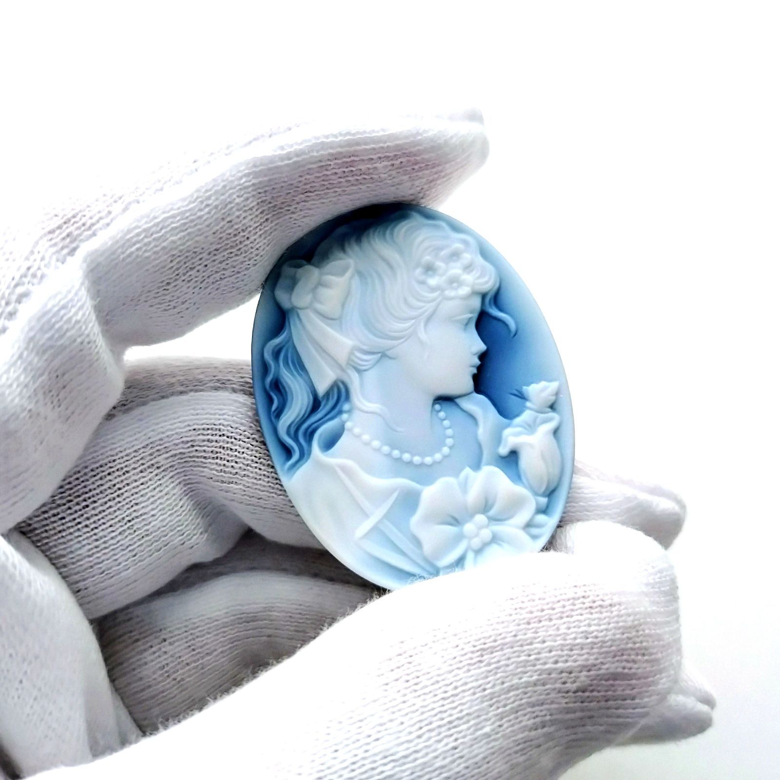 ストーンカメオのルース 店頭併売商品※ ストーンカメオ ルース 約40.08×30.11mm 約9.9g【49.5ct