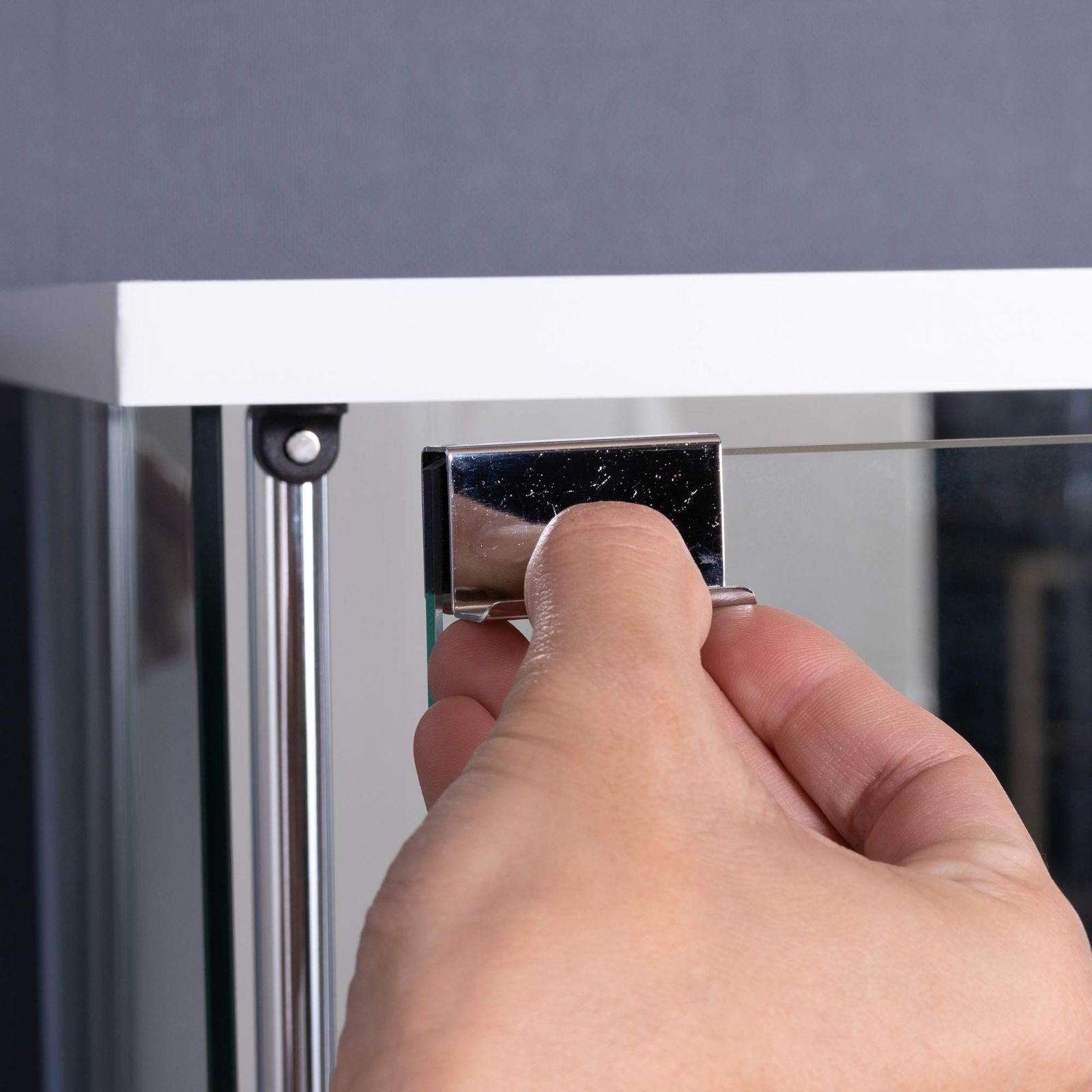 在庫処分』97294 組立商品 棚高さ調整可能 背面ミラー ホワイト