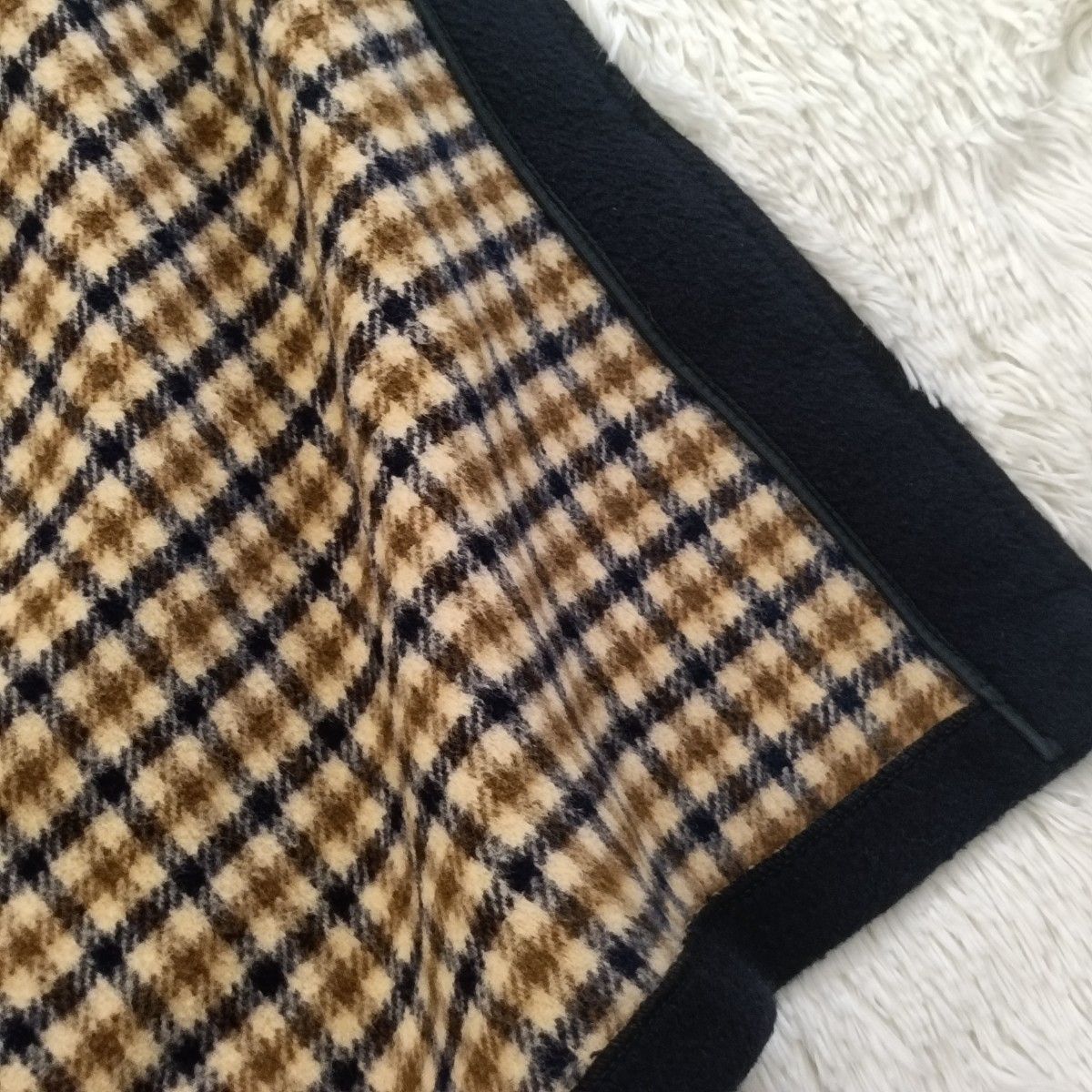 ピュアウール 裏地ギンガムチェック