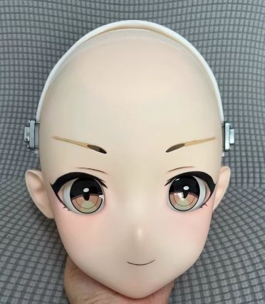 全頭マスク カツラなし ロック付き NO.1 ドール ヘッドロリータ人形 コスプレ 変身 仮装 着ぐるみ 二次元美少女