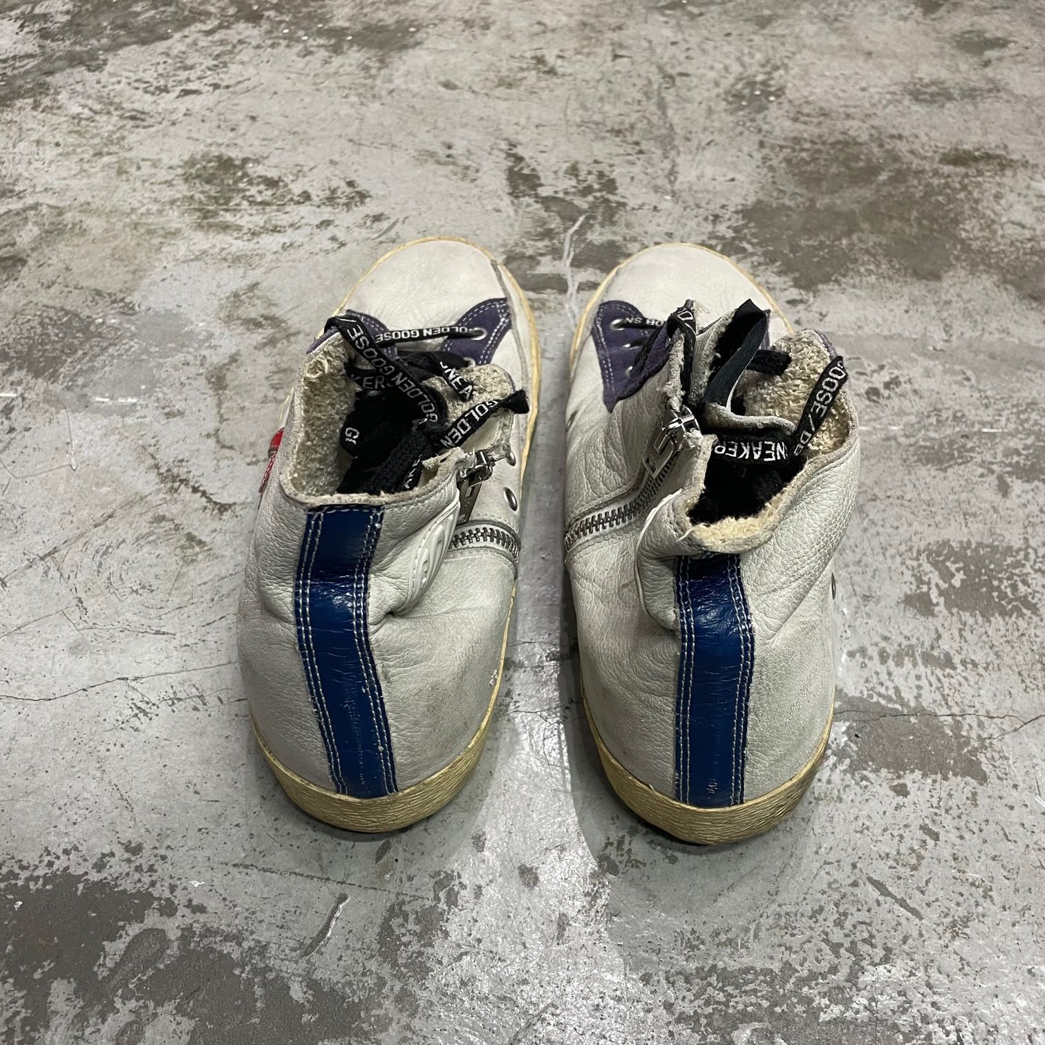 GOLDEN GOOSE サイドジップ レザー ハイカット スニーカー ゴールデングース 42 75010A1