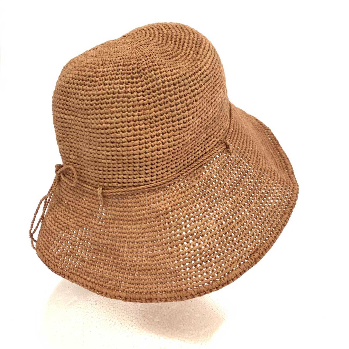 美品 Helen Kaminski ヘレンカミンスキー 麦わら帽子 ブラウン