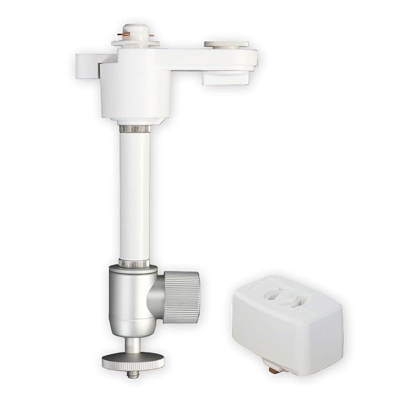 ダクトレール ライティングレール用プロジェクター天吊金具 ダブルロック ホワイト 耐荷重1Kg プラグ付き 1 4インチネジ 自宅 オフィス 店舗 角度調節360° 高さ2段階調整 PMB-L550W-CPW 0