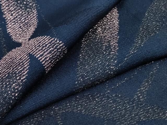 平和屋着物＊夏物 小紋 紗 草花文 銀糸 正絹 逸品 AABA6587jd