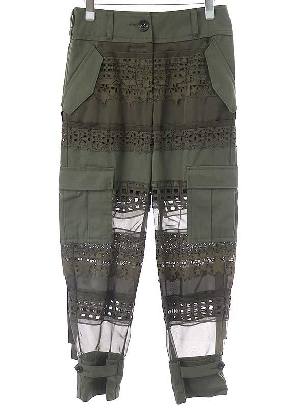sacai 21SS グラフィック メッシュパネル カーゴパンツ sacai サカイ 21SS グラフィックメッシュパネルカーゴパンツ カーキ 1