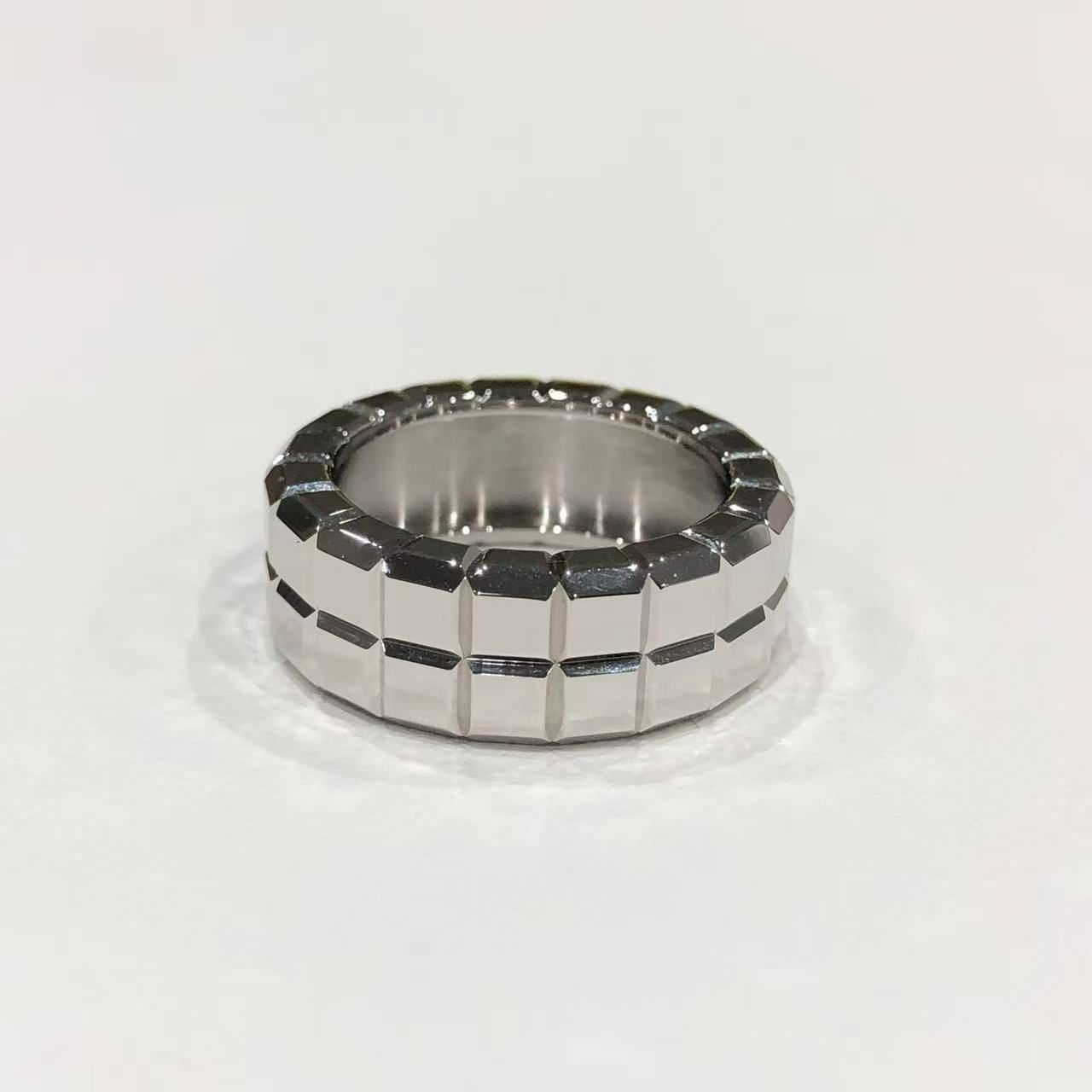 ショパール CHOPARD アイスキューブ 2連 リング K18WG 13号 ユニ