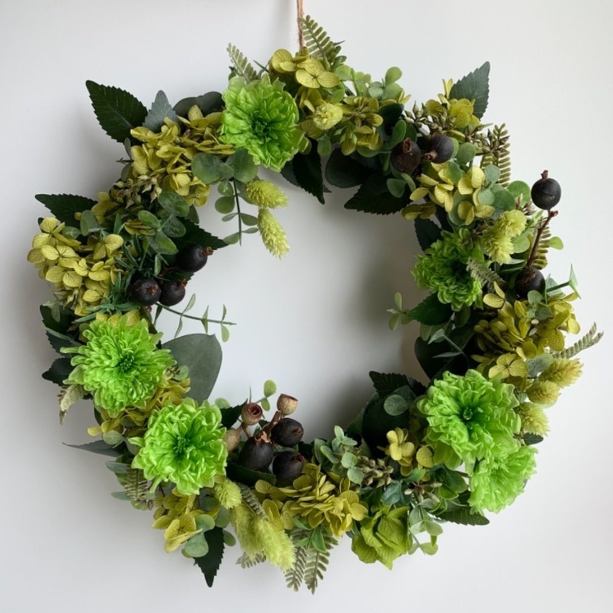 1点モノ☆薔薇と秋色紫陽花のホリゾンタルアレンジ 【フラワー