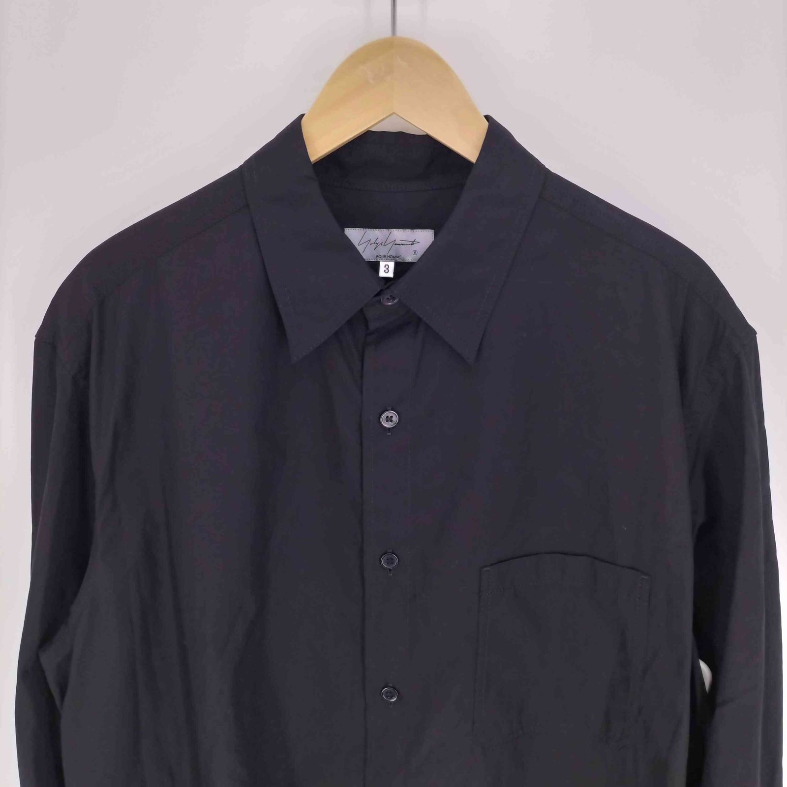 Yohji Yamamoto POUR HOMME(ヨウジヤマモトプールオム) 24SS CHAIN STITCH BROARD J-SPARE COLOR BLOUSE チェーン ステッチ ブロード カラー ブラウ【中古】【ブランド古着バズストア】 ヨウジヤマモトプールオム Yohji Yamamoto POUR HOMME 24SS CHAIN