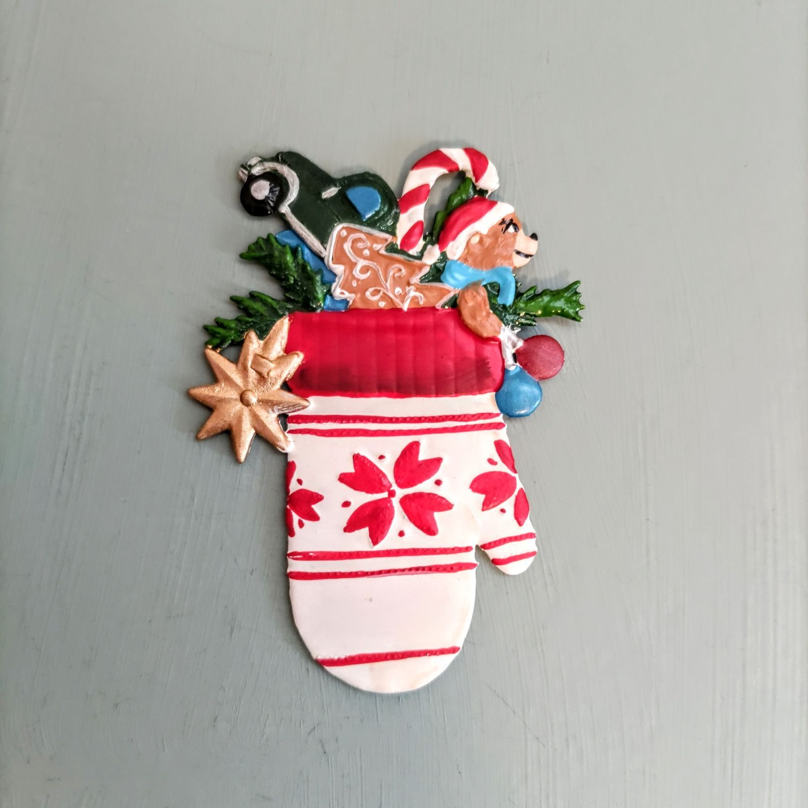 残り1点 クリスマスの手袋B 錫飾り オーナメント ドイツ工芸品 ドイツ