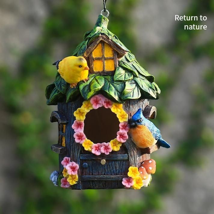 鳥箱 鳥かご 小鳥 ハンギング ハンギングホルダー ハウス 装飾 ケージ 鳥用屋外 バードハウス ガーデニング バードボックス フィギュア用 WWW_GEBZETESISAT_COM_TR