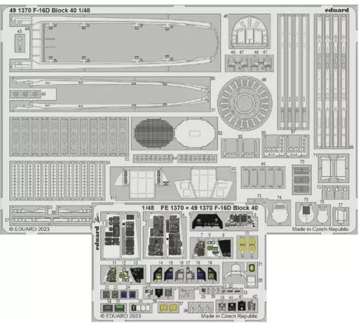 プラモデル　1/48 F-16D ブロック40 エッチングパーツ (キネティック用) [EDU491370] 中古】プラモデル 1/48 F-16D ブロック40 エッチングパーツ