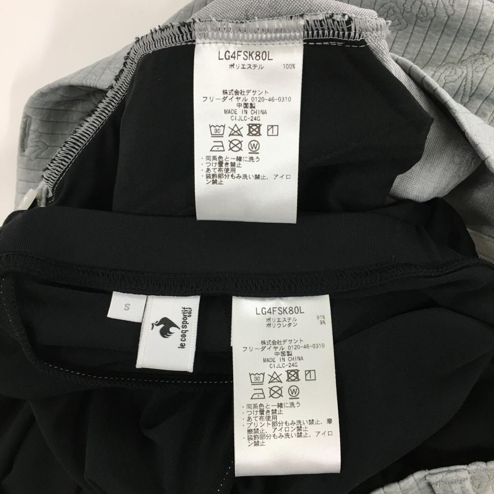 le coq sportif - 【超美品】ルコックゴルフ レギンス付スカート グレー×黒 キルティング 2WAY レディース S ゴルフウェア 2024年モデル le coq sportif 超美品】ルコックゴルフ レギンス付スカート グレー×黒