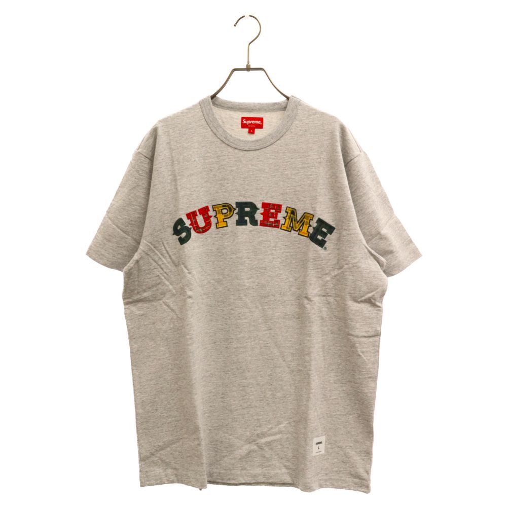 SUPREME (シュプリーム) 20AW Plaid Applique S/S Top プレイド アップリケ ロゴ 半袖カットソー Tシャツ グレー  - メルカリ