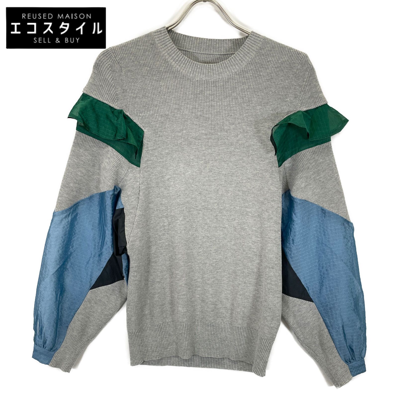 sacai サカイ 18-03804 素材切替フリルデザインニット 1