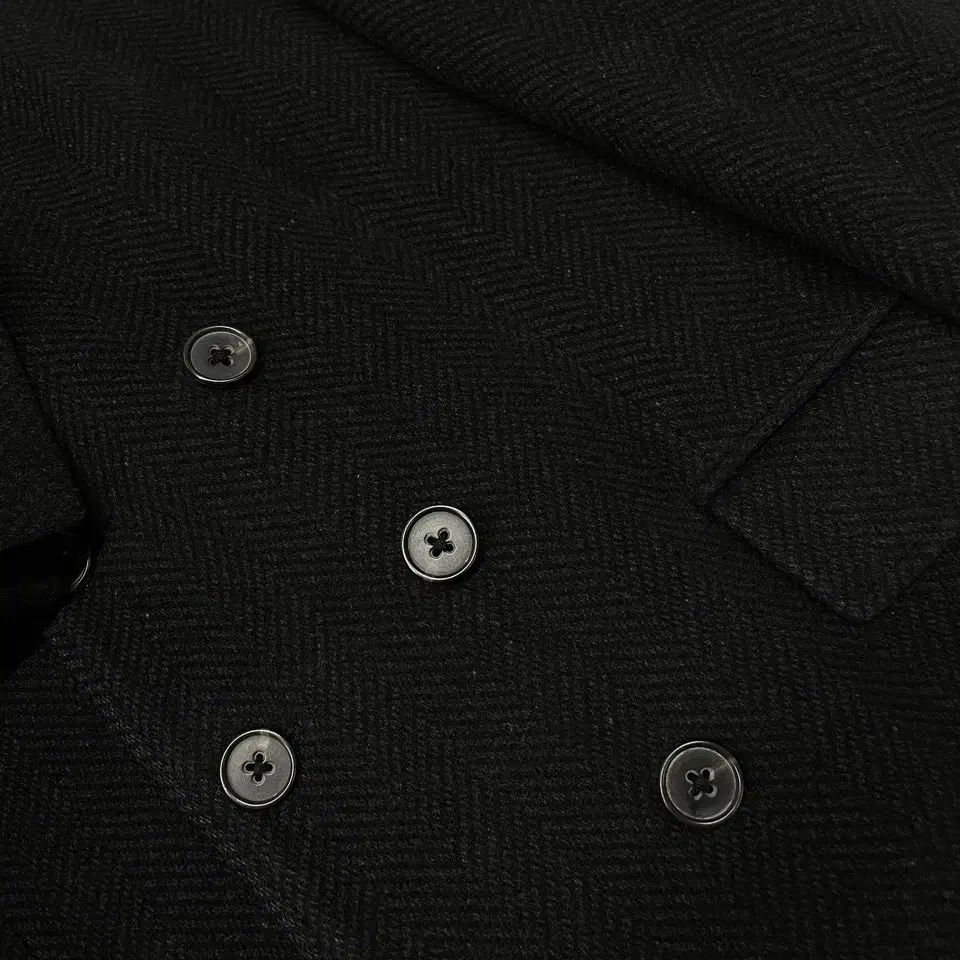 ザ テリオ オム ヘリンボーン バージンウール コート