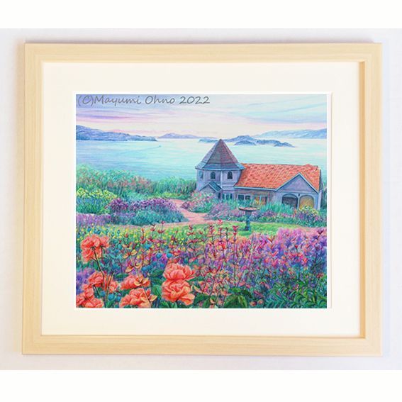 北欧ノルウェーベルゲンヨーロッパ風景画アクリル画絵画水彩画額縁