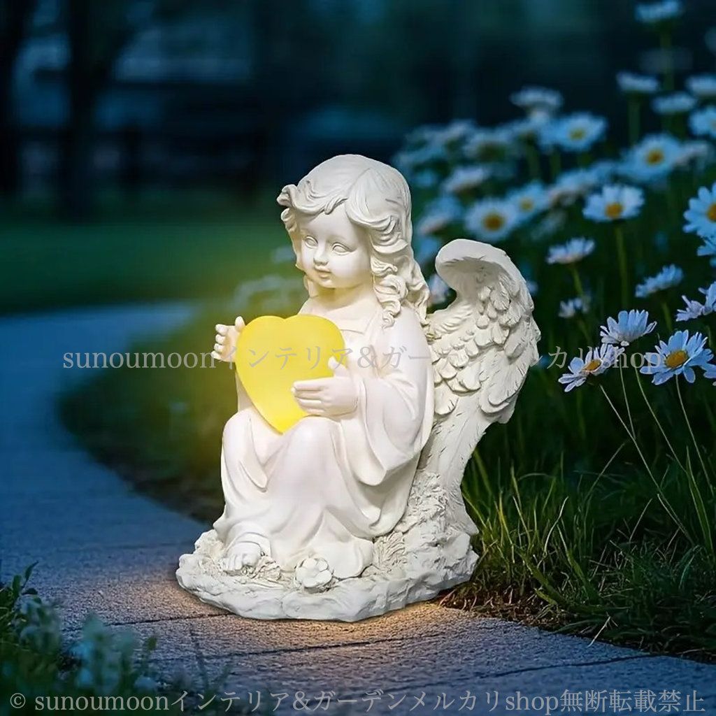 おしゃれ ソーラー エンジェル ガーデン ガーデニング ガーデンインテリア インテリア ガーデンライト 4-7 天使 置物 太陽光 庭の装飾 ガーデンオブジェ ハート 雑貨 エレガント ガーデン雑貨 お洒落 STEELWINDOWSANDDOORS_COM