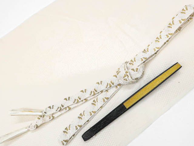 平和屋着物○和装小物 帯締め・帯揚げセット 絞り 破れ色紙吉祥花文