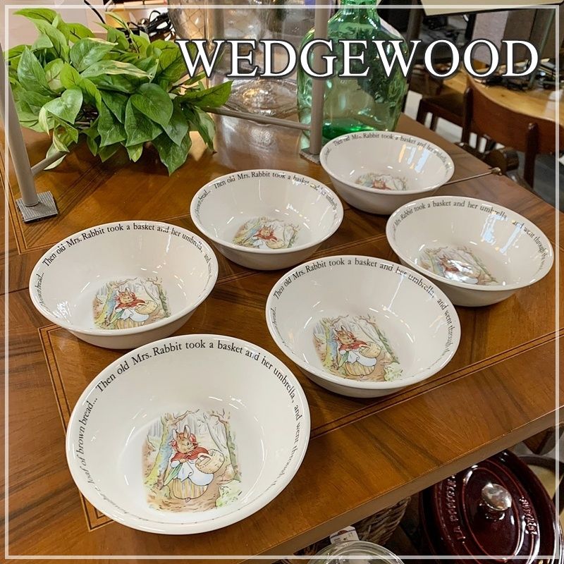 廃盤 WEDGWOOD ピーターラビット PETER RABBIT シリアルボウル 6枚セット サラダボウル スープボウル ボール 洋食器  ウェッジウッド かわいい うさぎ まとめ売り 旧刻印【RU0421-6】 - メルカリ