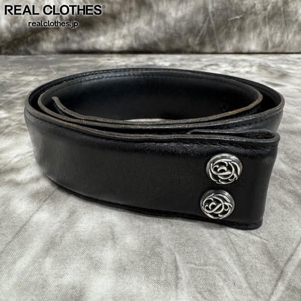CHROME HEARTS/クロムハーツ レザーベルト フローラルボタン