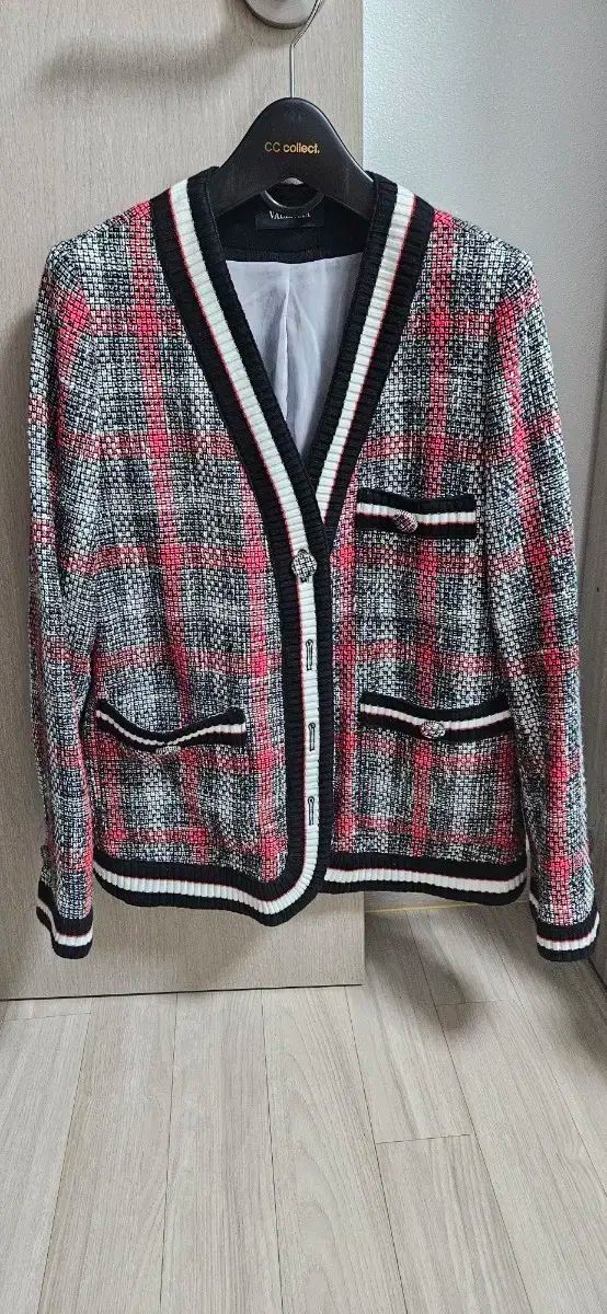 バレンシア ワイネック ツイード ジャケット V91MJ52