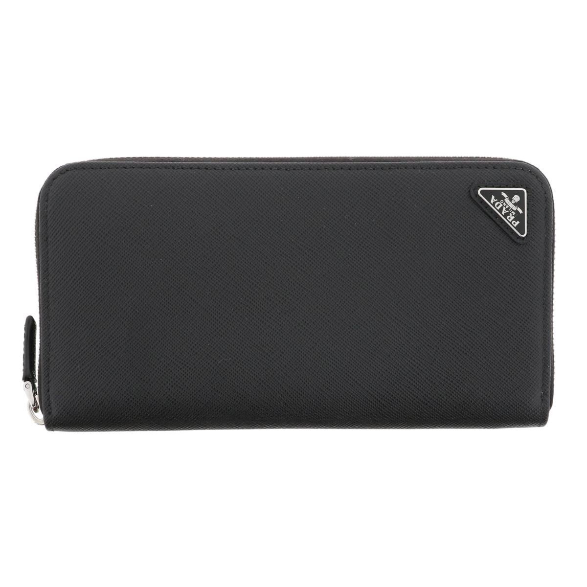 PRADA プラダ ｻﾌｨｱｰﾉ ﾗｳﾝﾄﾞﾌｧｽﾅｰ長財布 財布 長財布 小銭入有 SAFFIANO Black 2ML317 used A