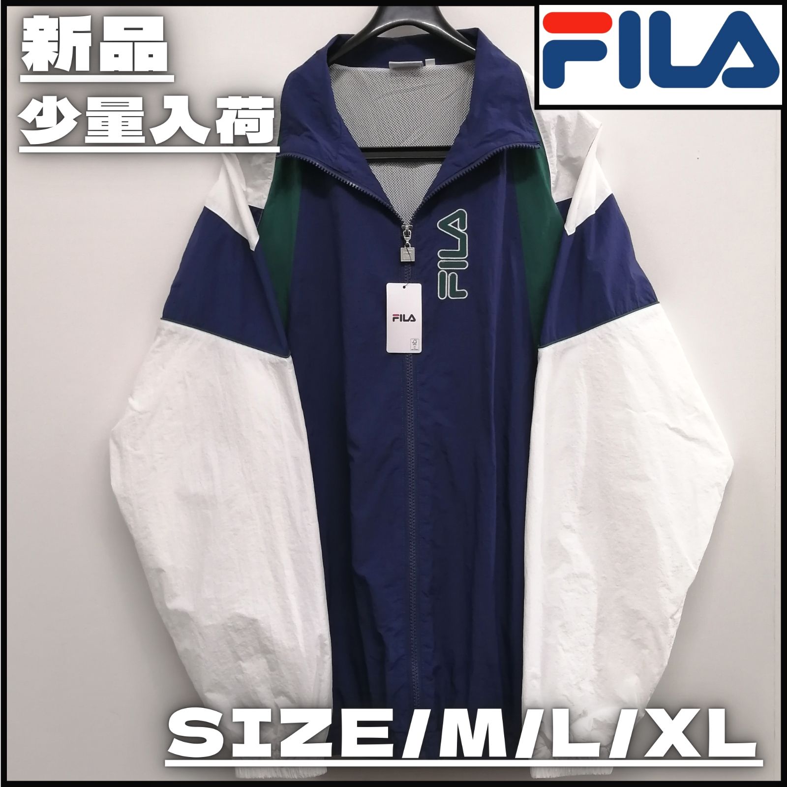 新作】【FILA／フィラ・ナイロンジャケット（ネイビー）】ストリート 