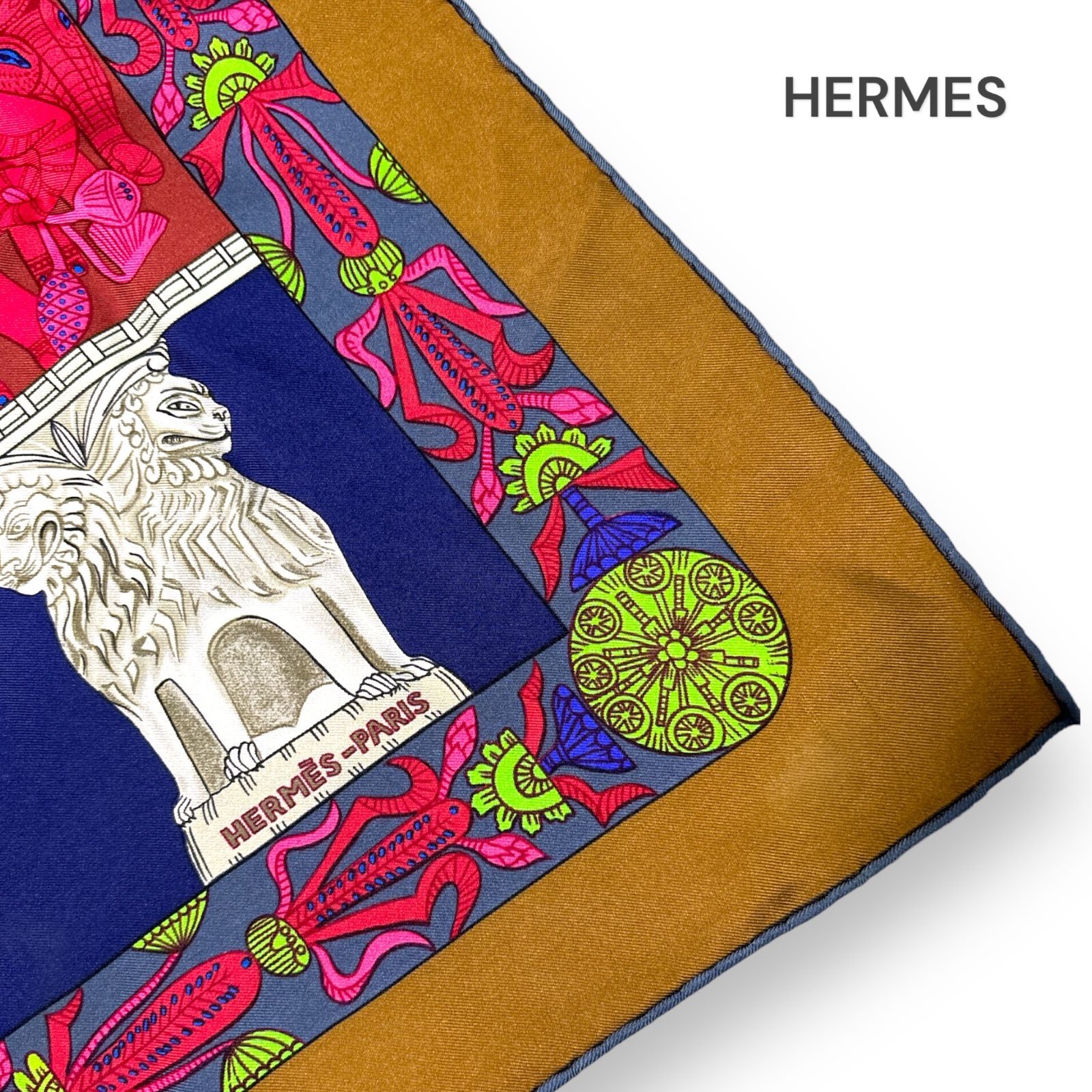 HERMES エルメス スカーフ カレ90 TORANA(塔門) シルク 大判 Silk 正規品 参考価格 57