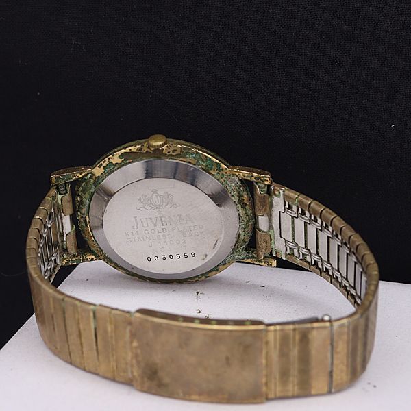 ジュべニア 手巻き J15002 ゴールド文字盤 ラウンド メンズ腕時計 NKG